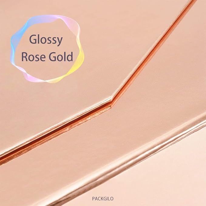 5 Rose Gold Large Gift Boxes with Lid 13x9x4 Inches, Bridesmaid Proposal Boxes, Hard Collapsible Gift Box with Magnetic Closure, Groomsman Box Reusable Gift Box for Cloth (Glossy Rose Gold)