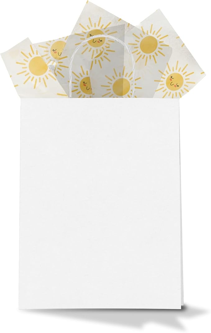 Pro Supply Global Suns Printed Tissue Paper for Gift Bags or Boxes and Wrapping - Summer Sunshine Bulk Decorative Art Tissue Paper for Packaging and Gifting | 24 Sheets 20" x 30"