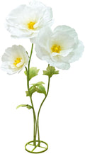 3Pcs Artificial Paper Flower Decoration, Large Fake Flowers with Standing Stems and Base, 3D Lifelike Giant Flower Home Decor, Wedding Background Decorate, Photography Props, Banquet (White)