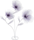 Large Giant Flowers Wedding, 3-Head Fake Flowers with Standing Stems and Base, 5.6 Ft Tall Artificial Silk Flower Large Fake Flower, Wedding Reception Banquet Background Home Decor (Purple)