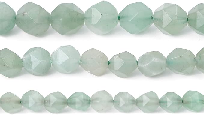Faceted Natural Green Aventurine Jade Stone Round Beads 8mm 36cm/Strand for Jewelry Making