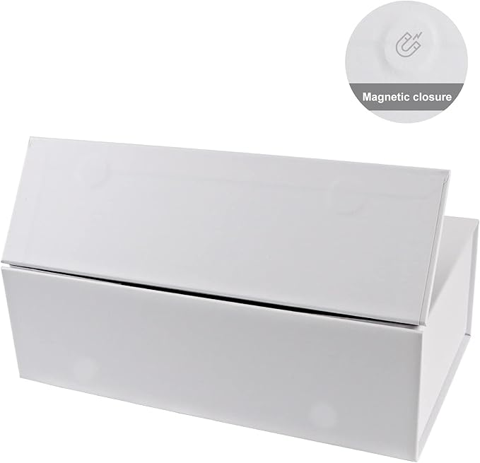 White Gift Box with Magnetic Closure Lid 10" X 6" X 3" Gift Boxe for Presents,Luxury for Gift Packaging, Bridesmaid Gifts Boxes,Birthday Gift Box