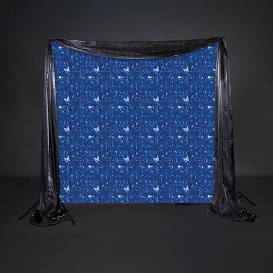 Anderson's Dark Blue Vinyl Floral Sheeting,15 Ft. Parade Float Decoration for Trailers, Parties, Weddings, Proms, Photo Backdrops & Events – Durable Fringe Garland for Indoor/Outdoor Use