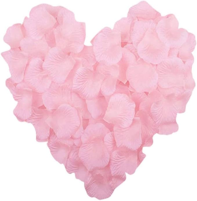 LZXD 1000 Pieces Light Pink Artificial Silk Rose Petals Flower Decoration Wedding Party Color Light Pink