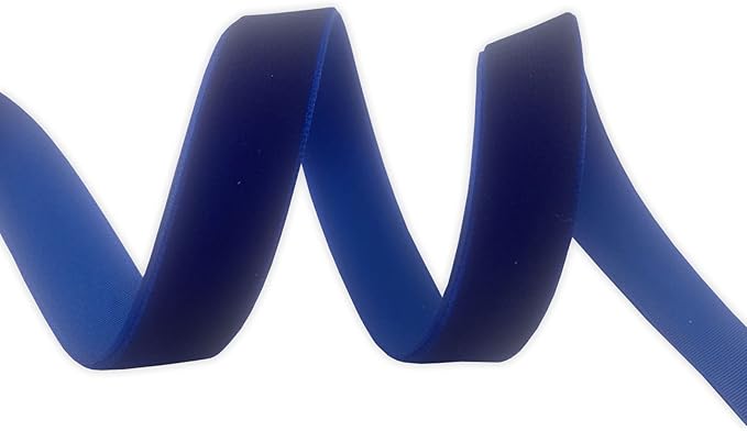 Royal Blue Velvet Ribbon Single Side,5/8 Inch X 25Yards Spool