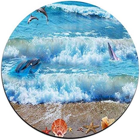 Waves and Shells Round Coaster Set - Made of Recycled Rubber - Set of 4