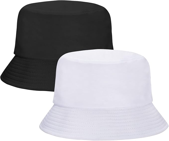 Rosoz 1 & 2 Pack Bucket Hat for Women Men Summer Travel Beach Sun Hat Outdoor Cap Unisex Bucket Hats