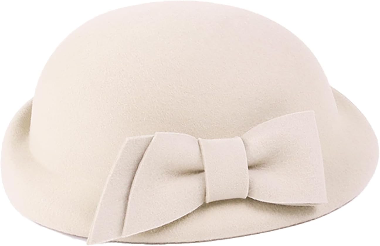 Women Wool Felt Ribbon French Fashion Vintage Millinery Beret Hats Top Cap Ladies Party Wedding Fedoras Chapeau