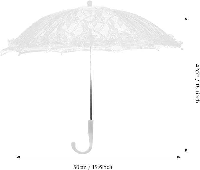 Lace Umbrella Parasol Floral White Umbrella Vintage Wedding Bridal Umbrella Photography Scene Props for Baby Shower Bridal Decorations Assorted Color A