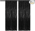 Black Sequin Curtains 4FTx8FT 2 Panels Black Sequin Backdrop for Parties Glitter Backdrop Photo Background for Wedding Baby Shower