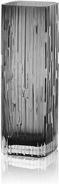 Modern Minimalist Glass Square vase, Crystal Glass vase, vase, Dry vase (Grey)