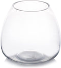 Enova Floral Clear Dome Shaped Terrarium Bowl Glass Vase, H 6.50" W 3.5" L7.5 Clear Round Fish Bowl Flower Vase for Desktop Decor (1 Piece)