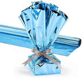 PMU Gift Wrap Mylar Roll Metallic Baby Blue 2-sided, 48 Inches X 50 Ft Roll 1.4 Mil Highly Reflective Mylar Film, Great for Gifts, Birthdays, Christmas, Baskets, Arts & Crafts