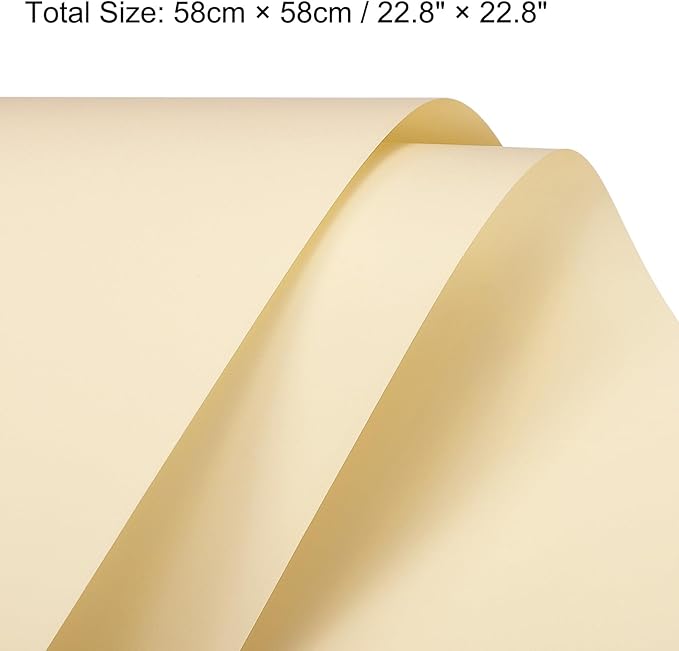 MECCANIXITY Pearlescent Film Flower Wrapping Paper 22.8x22.8 Inch Waterproof for DIY Crafts, Gift/Gift Box Packaging Cream Color Pack of 20