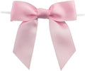 7Rainbows 30pcs Boutique 3.5" Pink Satin Ribbon Twist Tie Bows for Tying Up Packages Gift Wrapping