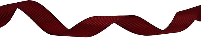 Solid Grosgrain Ribbon 25 Yard Each Roll 100% Polyester Woven Edge (3/4", Dark Red)