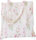 Cotton Canvas Tote Bag Reusable Soft Grocery Cloth Bag Floral Shoulder Bag for Beach Travel Shopping