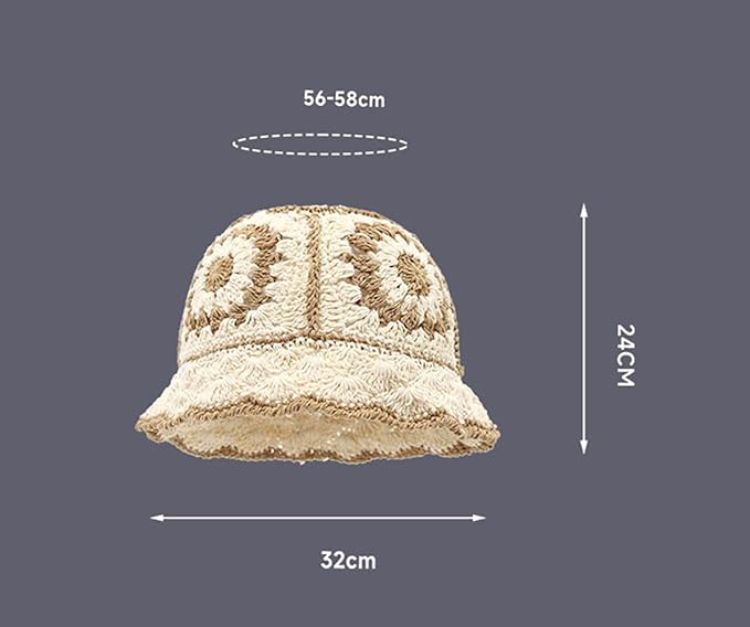 Winter Plush Fuzzy Bucket Hat Flower Fisherman Hats for Women Men Bucket hat