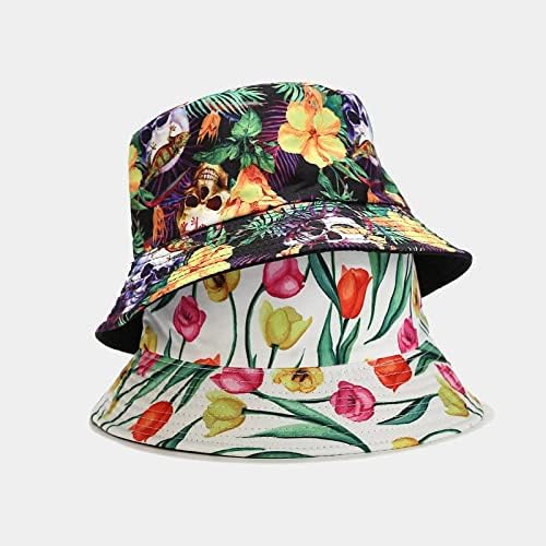 Quanhaigou Bucket Hat for Men Women,Packable Reversible Printed Sun Hats,Fisherman Outdoor Summer Travel Hiking Beach Caps