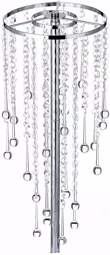 10 Pcs Tall Elegant Wedding Centerpiece Stand, Silver Metal Flower Candle Holder with Chandelier Crystal,for Wedding Party Event Birthday,Valentine's Day Home Décor，29.5in