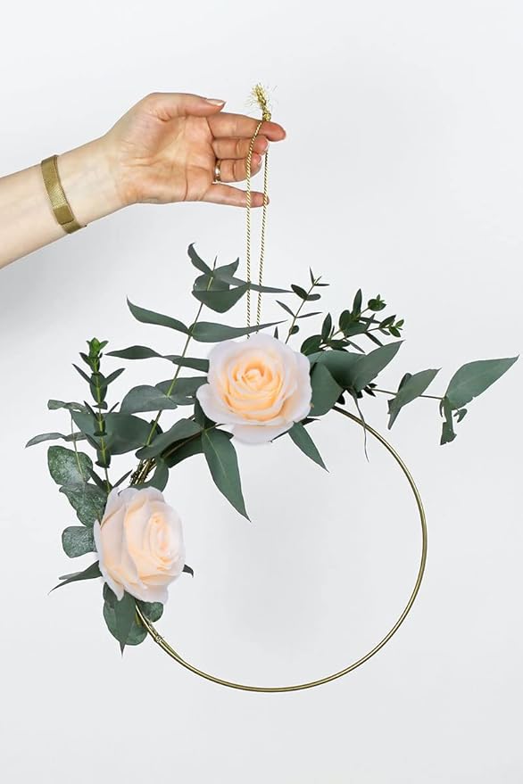 Artificial Rose Flower Artificial Flowers Flower with Long Stem Silk Roses Bouquet for Wedding Bridal Shower Party Home Decoration (Champagne, 12 Pcs)