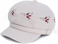 Women Retro Classic Visor Newsboy Cabbie Cap Beret Hats with Flower Buckle for Woman Ladies