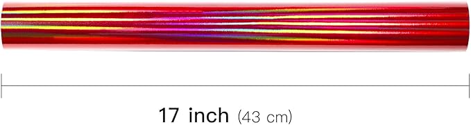 LeZakaa Red Wrapping Paper Roll - Holographic Iridescent Wrapping Paper for Birthday, Chritsmas, Holiday - 17 inches x 32.8 Feet (47.23 sq.ft.)