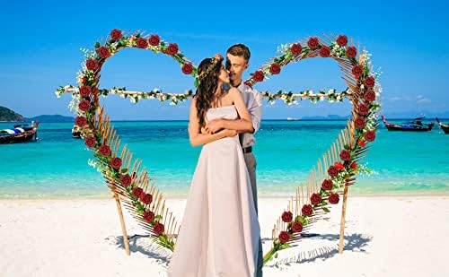 IPOPU Red Roses Artificial Flowers, 25pcs Foam Glitter Roses Fake Roses with Stem for DIY Wedding Bridal Bouquet Home Party Decoration(Red)
