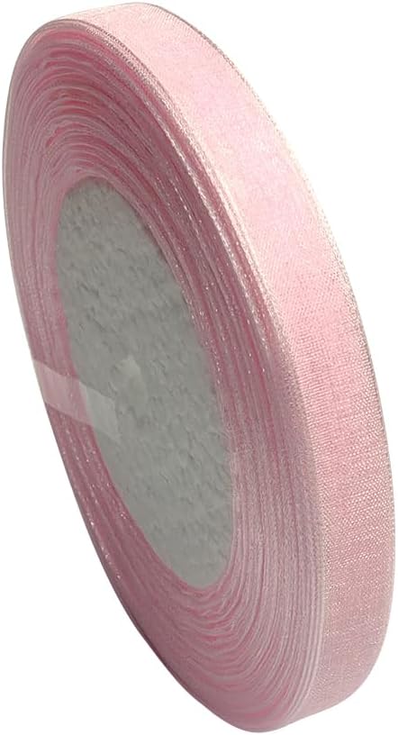 Chenkou Craft Solid Organza Ribbon Pink 1/2" 1 Roll 50 Yards Craft Bow Party Decoration Packing Ribbons (Pink, 1/2"(12mm))