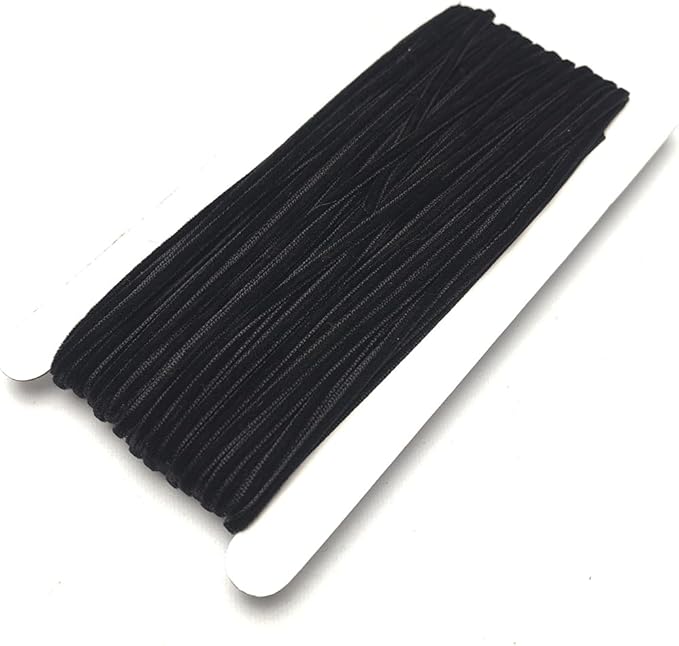 Chenkou Craft Black 25 Yards 1/8" 3mm Velvet Ribbon Lots Bulk (Black, 1/8"(3mm))
