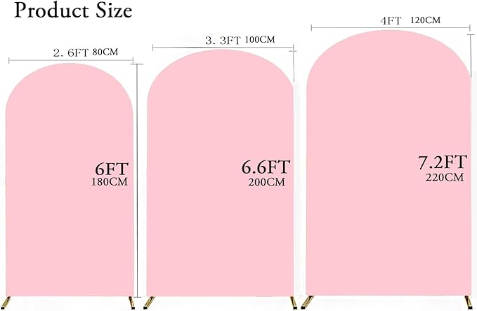Pink 7.2 FT Arch Backdrop Cover, Pink Arch Cover, Wedding Arch Backdrop Stand Cover for Birthday Wedding Party Decoration