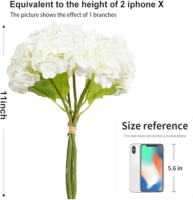 Melorca&Guilla Artificial Flowers,24Pcs 13.5inch White Tulips Fake Flowers,Real Touch Faux Flowers, Spring Décor Fake Tulips for Wedding Kitchen Shop Office Home Décor (10, White Hydrangea)