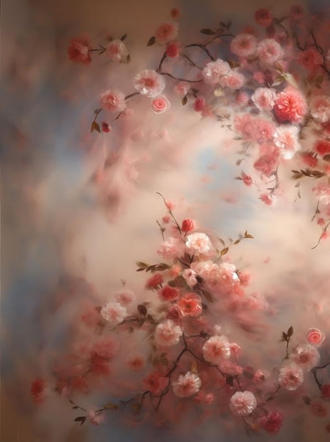 Mocsicka Abstract Floral Backdrop for Photography Retro Spring Watercolor Painting Floral Background Newborn Baby Shower Princess Girls Portrait Decoration Backdrop