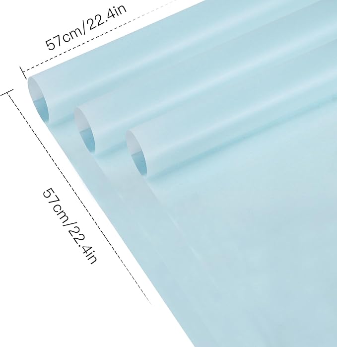 WRAPAHOLIC 20 Sheets Flower Wrapping Paper - 22.4 x 22.4 inch Pure Light Blue Water-Resistant Floral Bouquet Wrapping Paper, Florist Supplies Packaging for Wedding Birthday Gift DIY