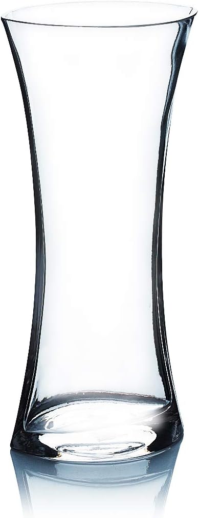 WGV Gathering Bouquet Vase, 4.5" W, 10" H, Clear Glass Floral with Flared Oval Opening, Centerpiece, Home Wedding Event Decor, 1 Piece (VCK0910)
