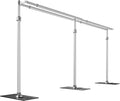 soonpho 10x20ft Heavy Duty Backdrop Stand Kit Double Crossbar Pipe and Drape Stand Kit Metal Frame with Flat Base for Wedding, Birthday Party Event, Banquet Decorations and Trade Shows