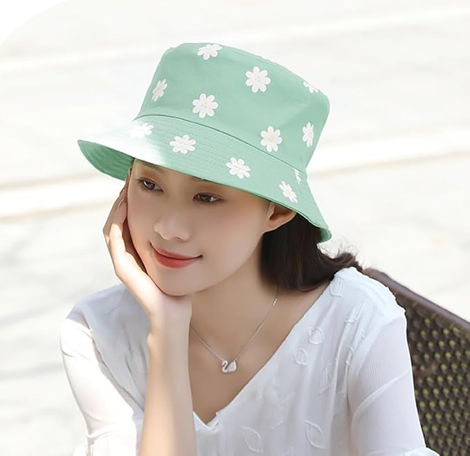 Malaxlx Unisex Bucket Hat Beach Sun Hat Aesthetic Fishing Hat for Men Women Teens, Reversible Double-Side-Wear