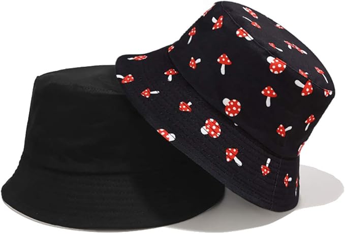 Malaxlx Unisex Bucket Hat Beach Sun Hat Aesthetic Fishing Hat for Men Women Teens, Reversible Double-Side-Wear