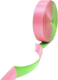 Ribbon 1 Inch, Pink & Green Flash Two-Tone Double Faced Satin Ribbon for Gift Wrapping, Flower Bouquet, Bow, Hair, Wedding, DIY Crafts, Holiday Party Decorations, 30 Yards Total