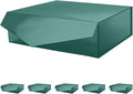 PACKHOME 6 Large Christmas Gift Boxes with Lids 13.5x9x4.1 Inches, Sturdy Collapsible Gift Boxes with Magnetic Closure for Xmas (Glossy Dark Green)