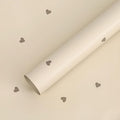 20 Sheets Solid Color Love Heart Flower Wrapping Paper,Waterproof Florist Bouquet Supplies,DIY Crafts,Gift Packaging or Gift Box Packaging, 22.8x22.8Inch (Milk Tea)