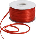 TONIFUL 1/8 Inch x 200 Yards Red Thin Solid Satin Ribbon Giant Spool Double Face Ribbons for Crafts Hanging Tags Invitation Card Balloons Bouquet Hair Gift Wrapping Party Decoration