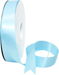 Morex Ribbon Double Face Ribbon, 7/8" x 50 Yd, Blue Mist, Silk Ribbons for Gift Wrapping, Birthday Gifts, Satin Dress for Women, Crafts, Wedding
