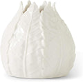 5 Inch White Ceramic Leaf Vase