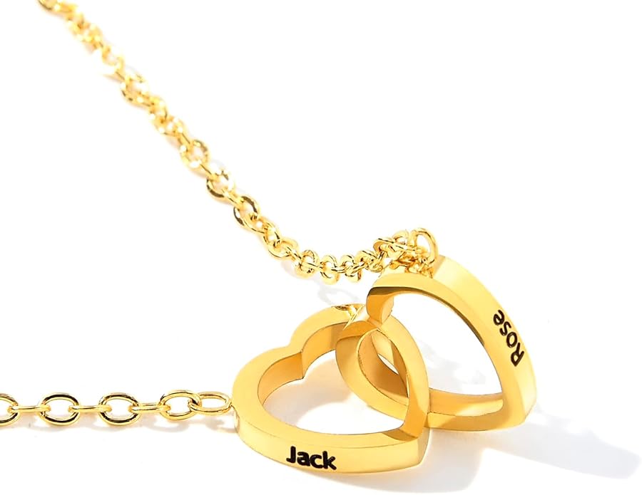 ‌TINGKU Eternal Real Rose Gift Box for Women, Preserved Rose with Customized Name Engraved Heart Necklace, Personalized Romantic Gift for Wife, Girlfriend, Mom, Mother's Day Love Keepsake