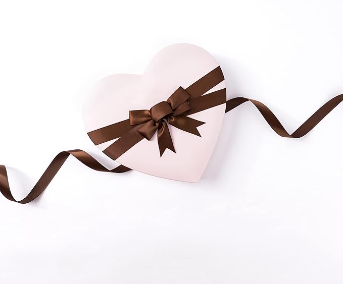 LIUYAXI Brown Satin Ribbon, Double Faced 1/2" X Continuous 25 Yards Ribbons Perfect for Gift Wrapping Bows Bouquet Wedding Craft and More