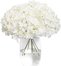 Tifuly Hydrangea Artificial Flowers -12 pcs Realistic Fake Hydrangea Silk Flowers with Stems Faux Hydrangea Flowers Heads for Office Home Party Wedding Centerpiece DIY Floral Decor (White)