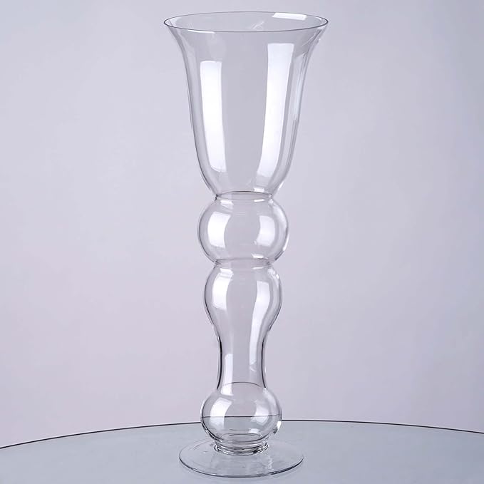 Efavormart 4 Pack | 20'' Pilsner Curved Trumpet Glass Vase