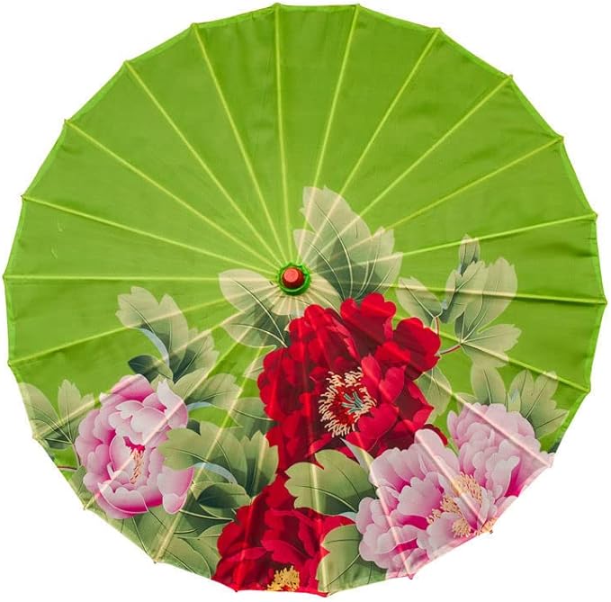 Parasol Chinese Style Classical Oil Paper Umbrella Rainproof Umbrella, Parasol Pendent Floral Mulitcolor Paper and Bamboo Painted Paper Parasol