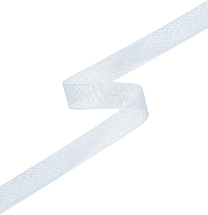 3/8 Inch Copen Shimmer Sheer Organza Ribbon Sheer Chiffon Ribbon 50 Yards-Roll Multiple Colors Available for Gift Wrapping Wedding Events Christmas Décor